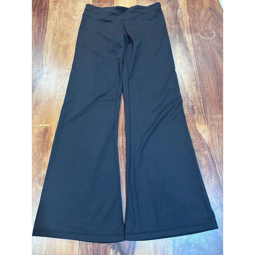 LULULEMON yoga pants women size 6 black groove flare wide leg mid rise pants